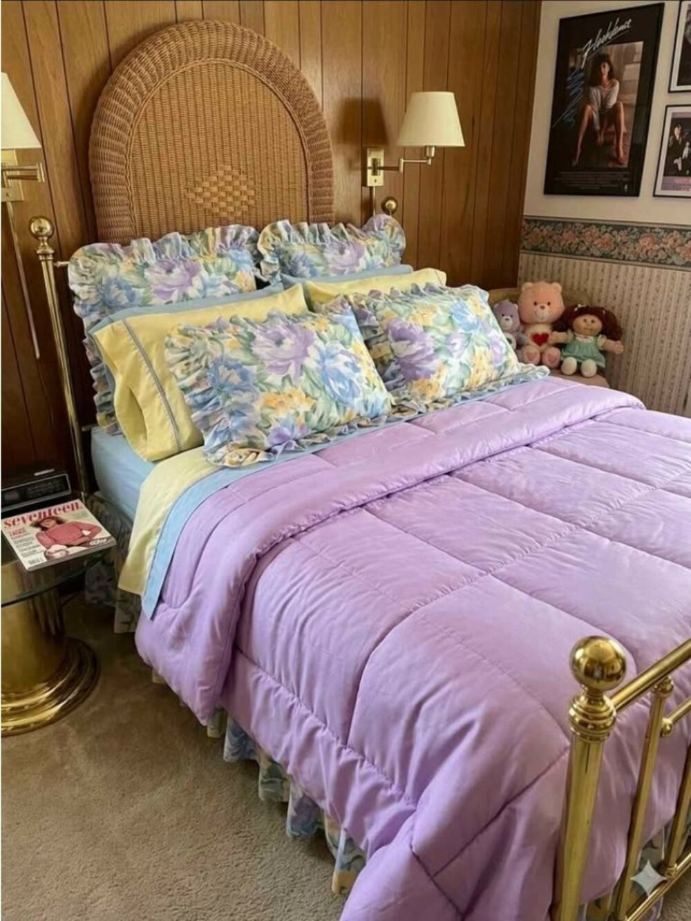 Vintage handmade floral pillow shams